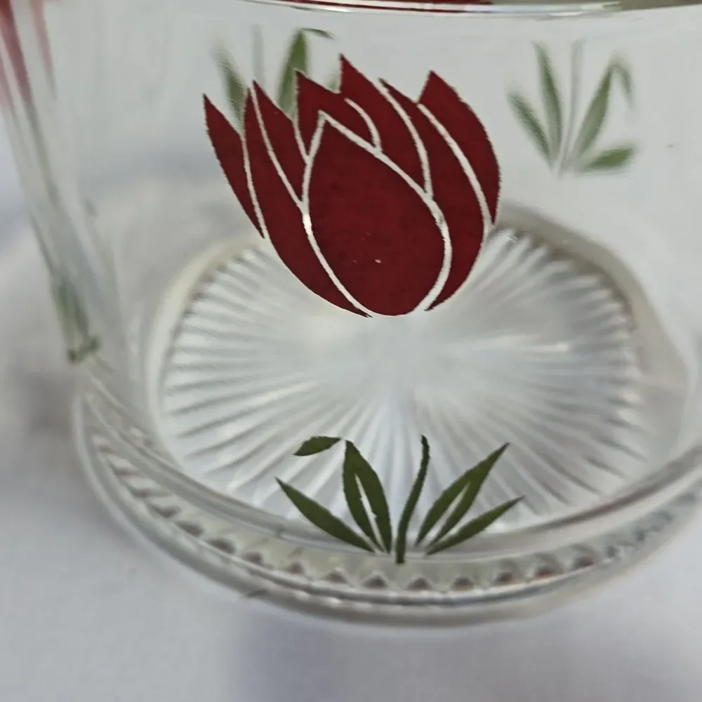 Hazel Atlas Red Tulip Swanky Swig Ice Bucket • Vintage 70s • HTF Deco